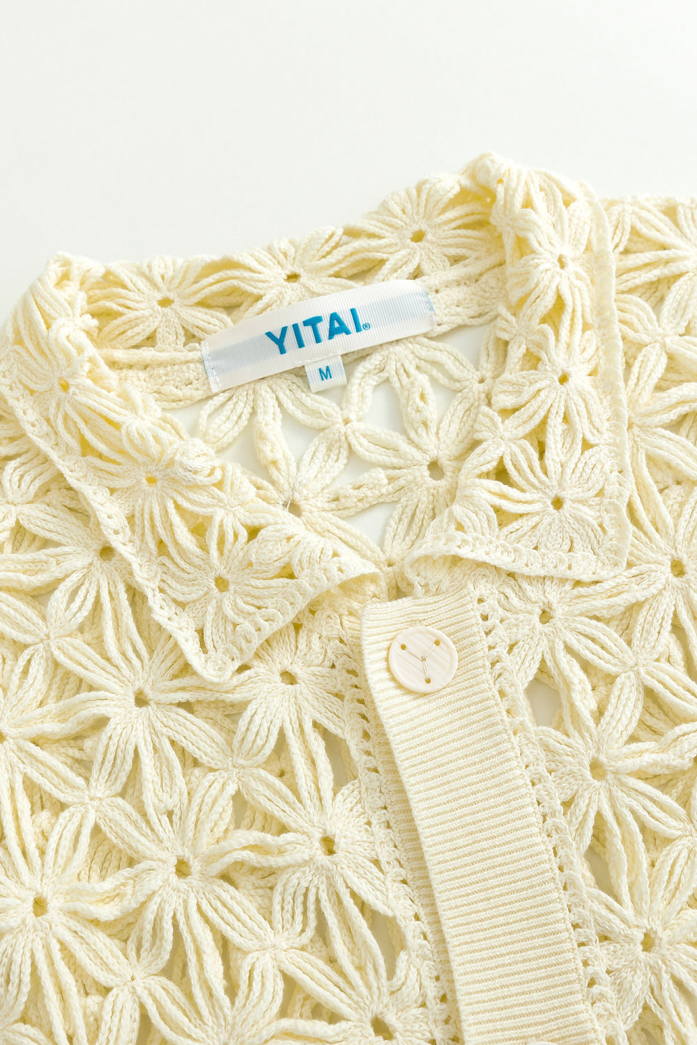 Crochet Floral Knit Shirt