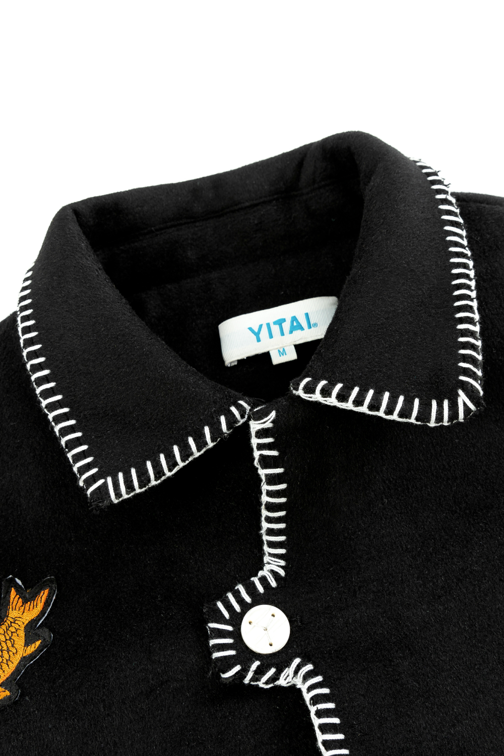 Chinese Motif Felted Wool Coat