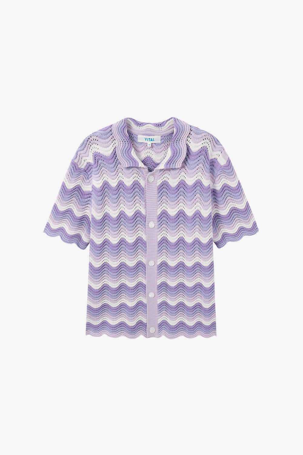 Lavender Shale Stitch Button-Up