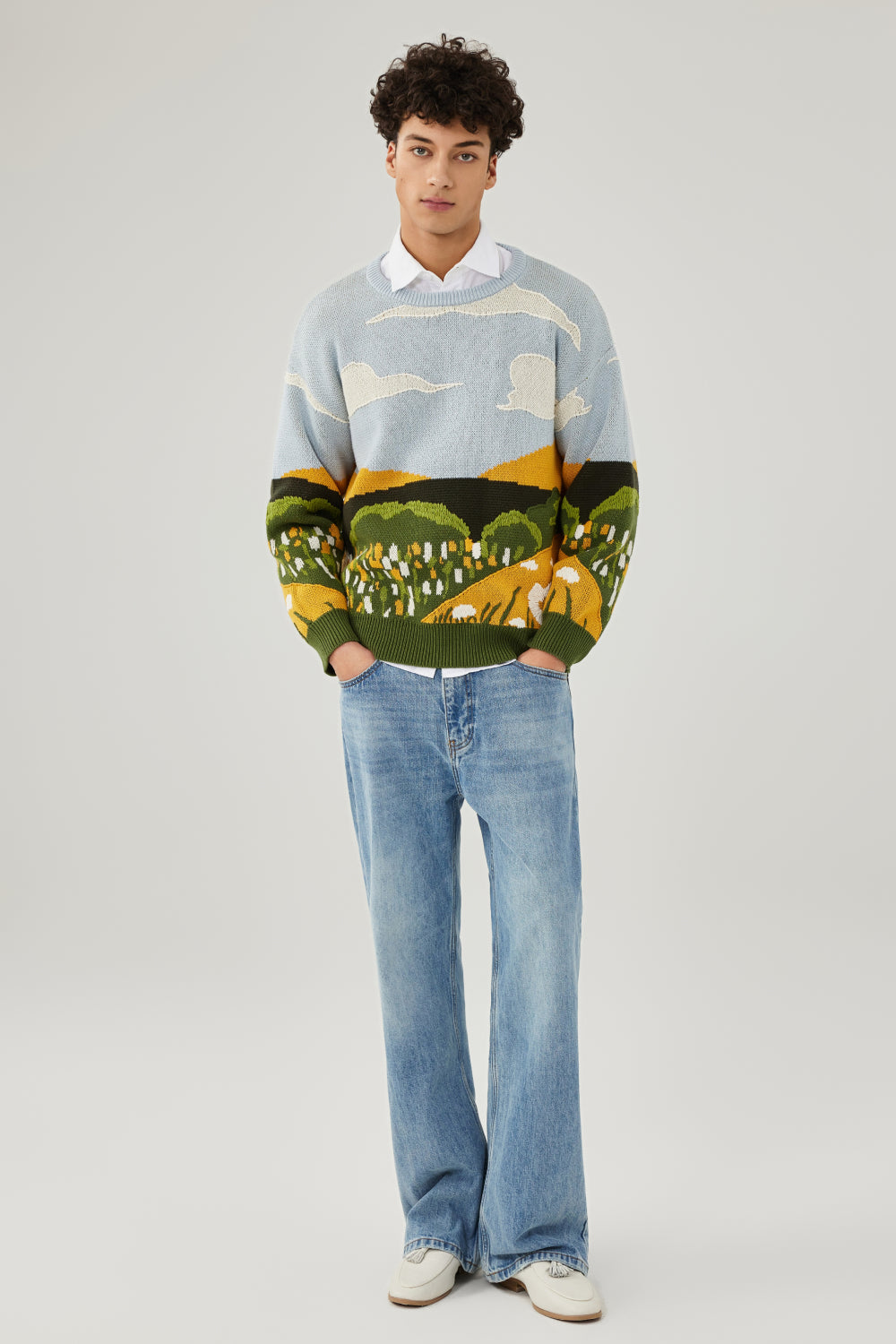Garden Jacquard Embroidery Sweater