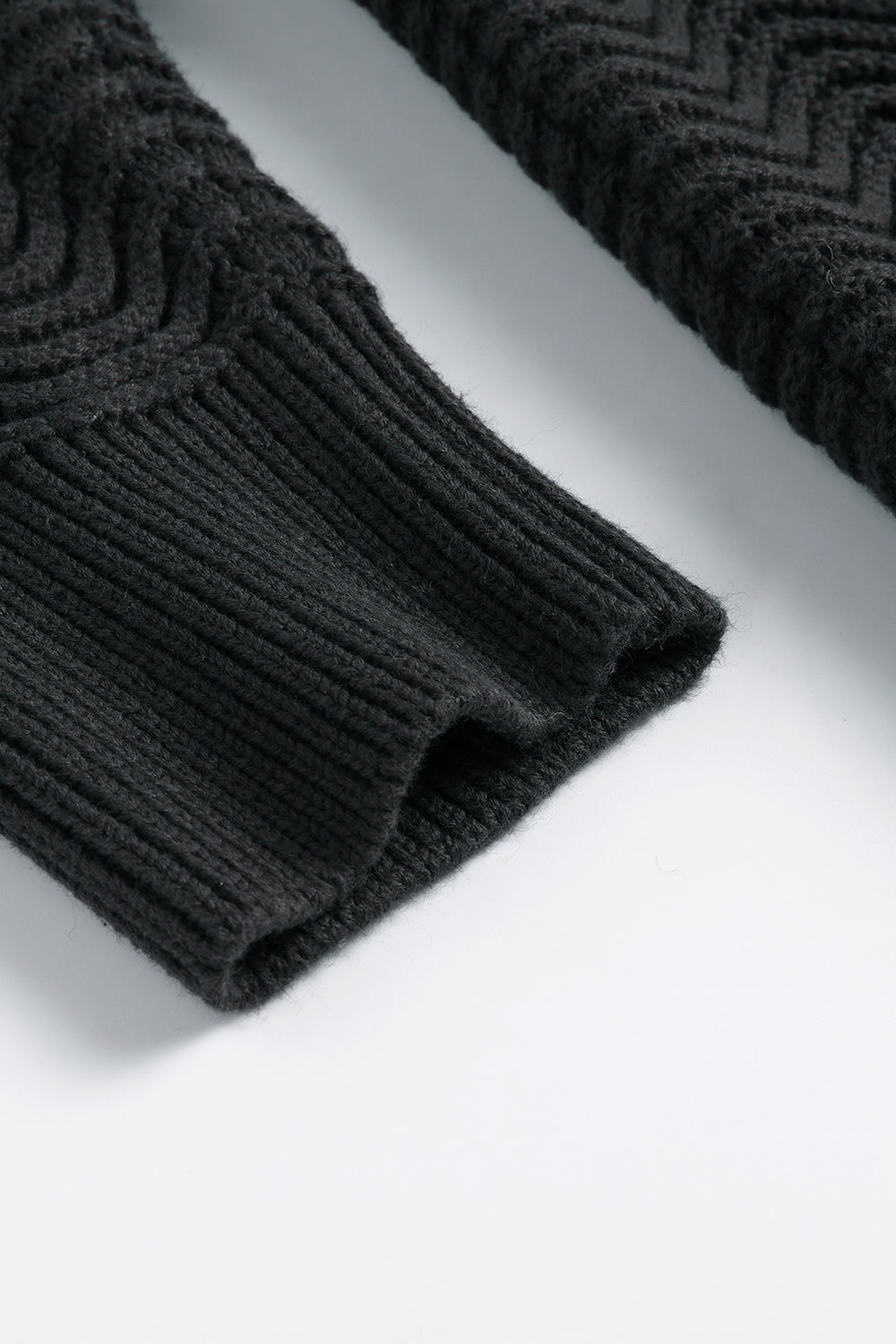 Black Shale Stitch Sweater