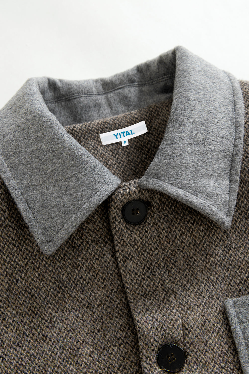 Contrast Collar Wool Jacket