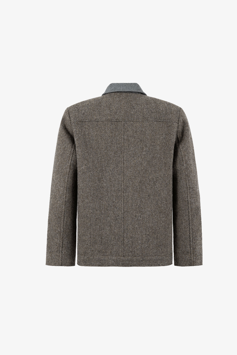 Contrast Collar Wool Jacket