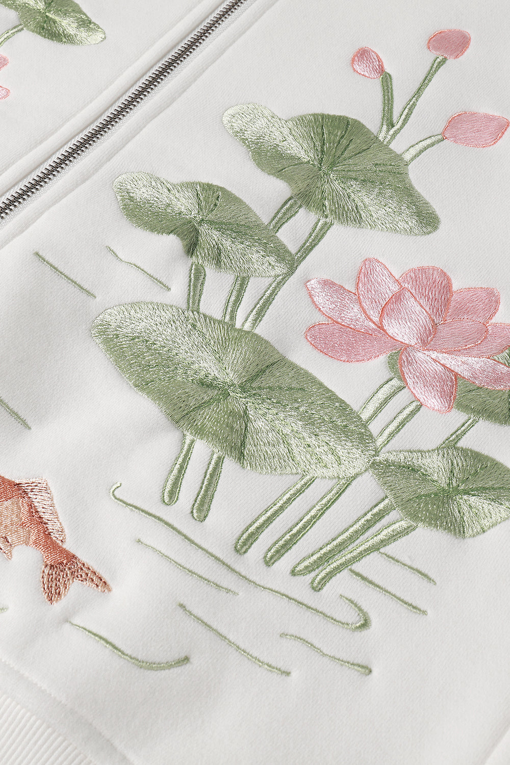 Lotus Garden Embroidery Hoodie