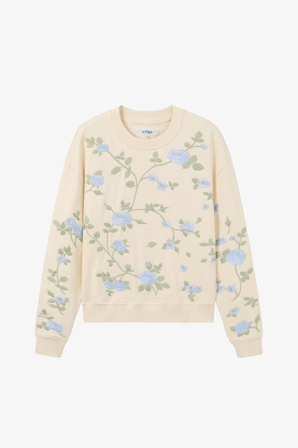 Blue Rose Vine Crewneck