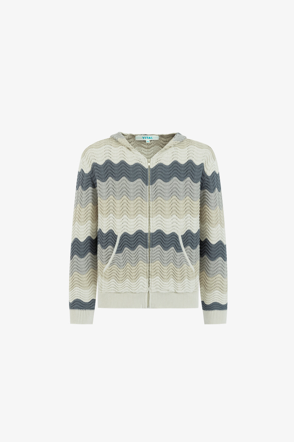 Dusk Wave Crochet Knit Hoodie