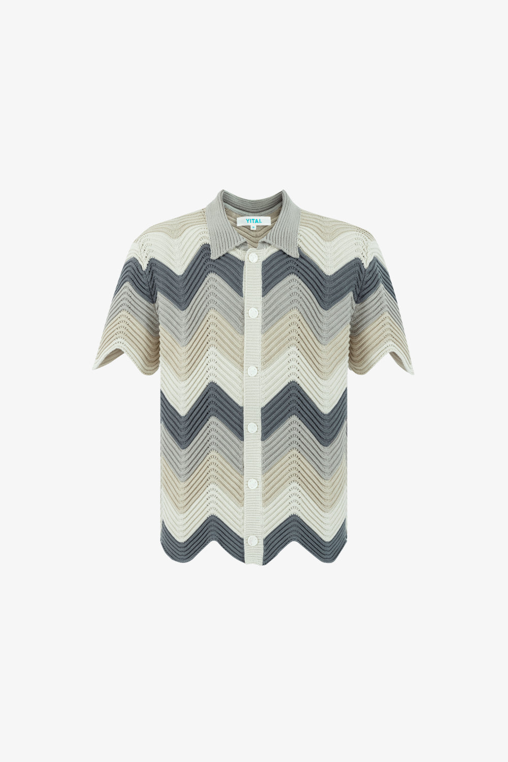 Dusk Wave Crochet Knit Shirt