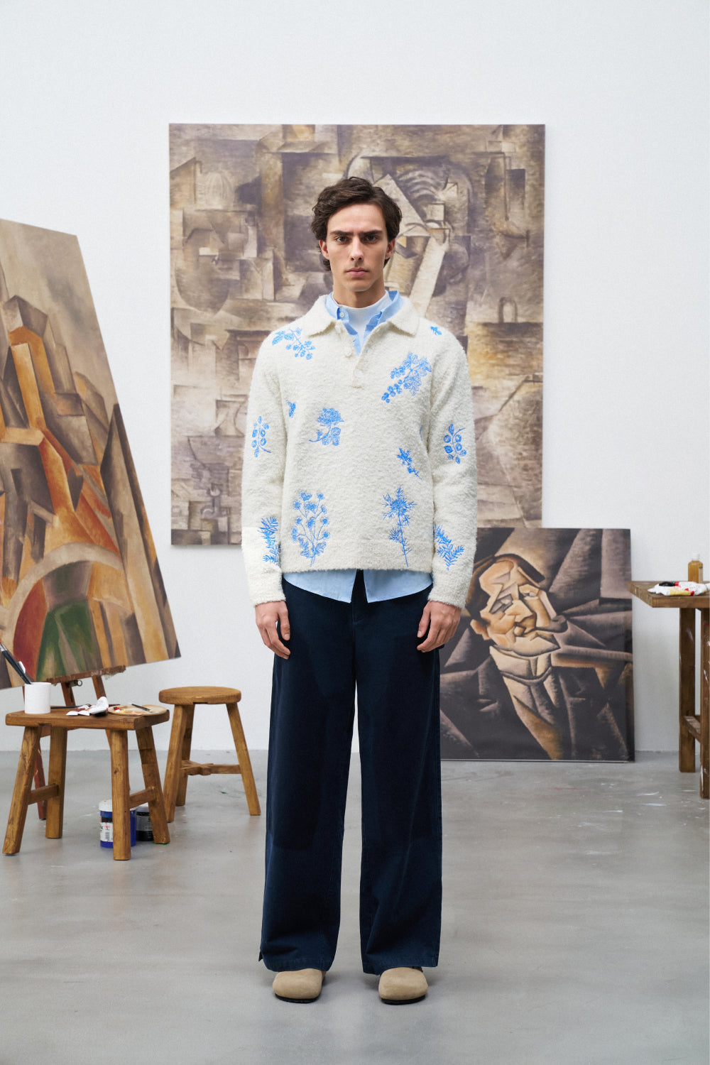 Porcelain Boucle Pullover