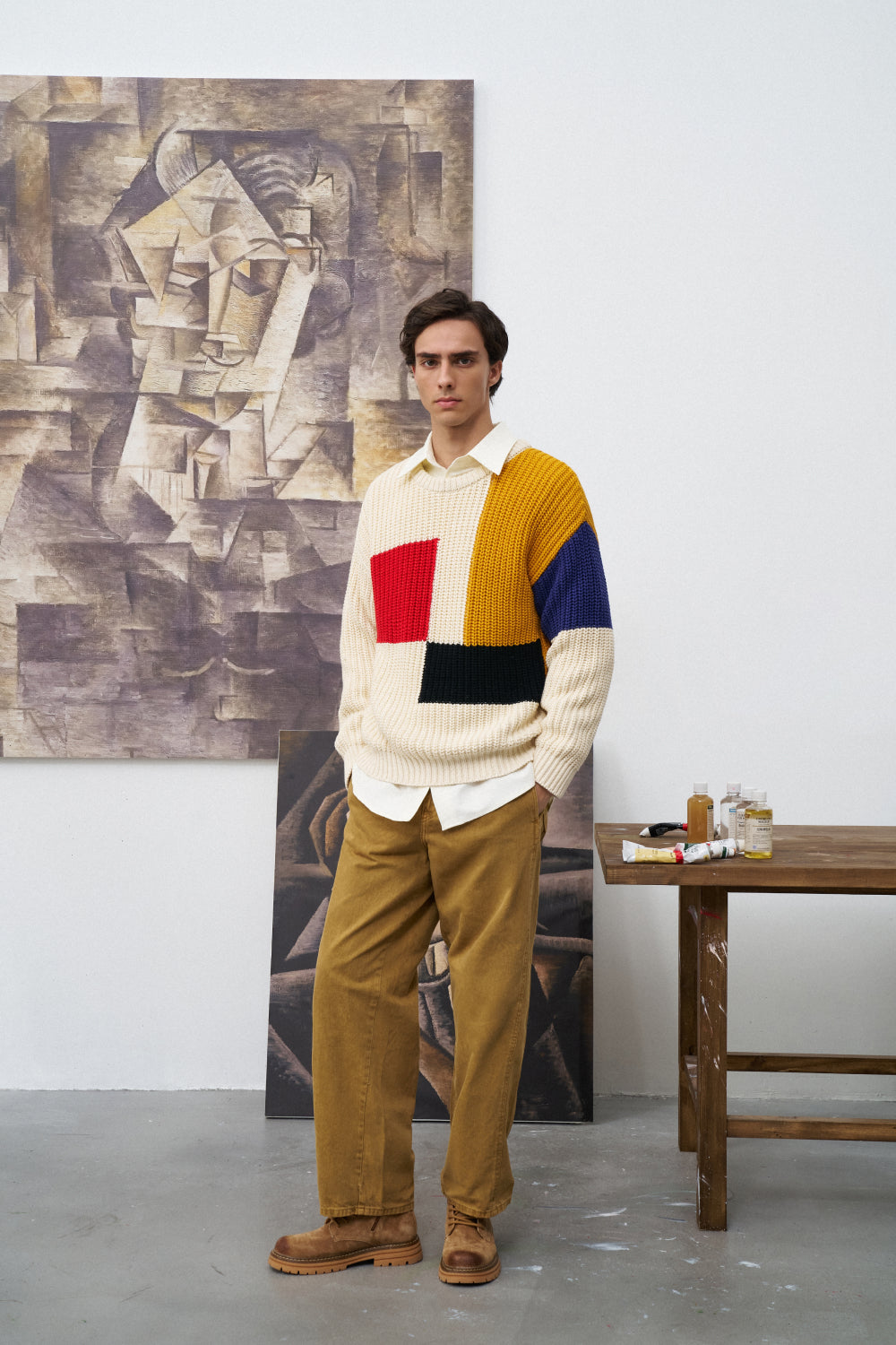 Mondrian Block Sweater