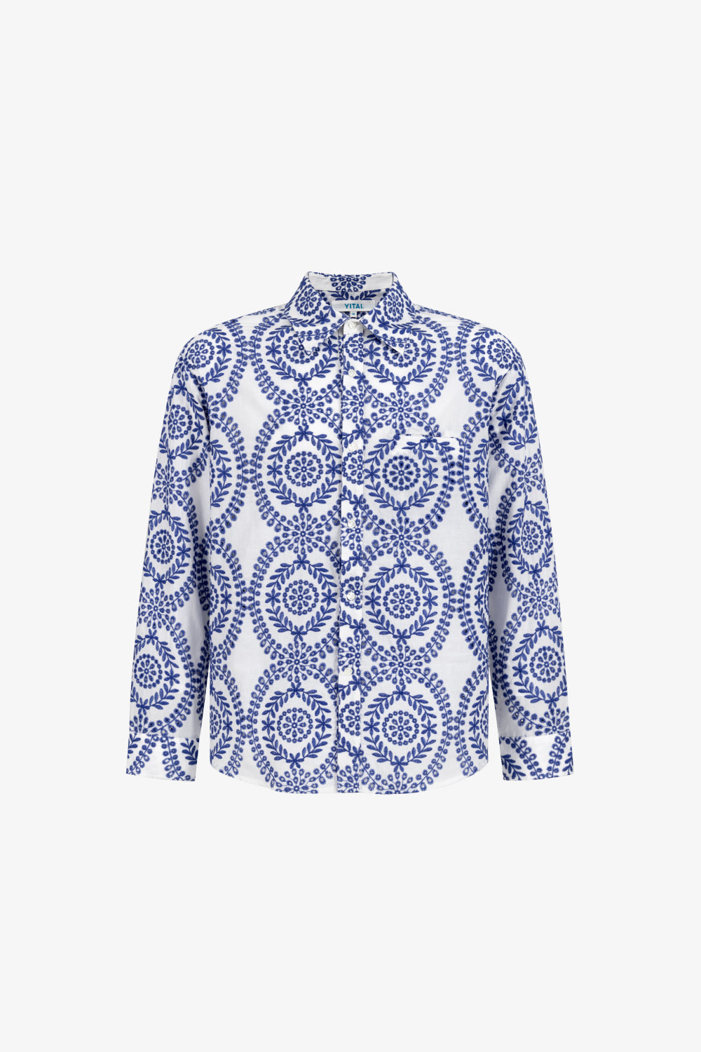 Fine China Embroidery Button Up