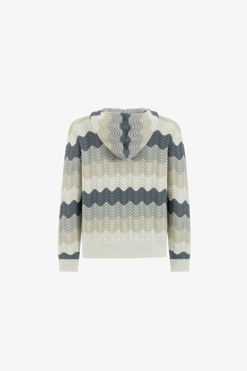 Dusk Wave Crochet Knit Hoodie