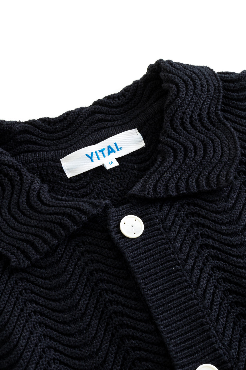 Black Shale Stitch Button Up