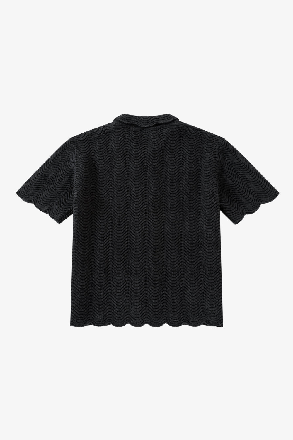 Black Shale Stitch Button Up