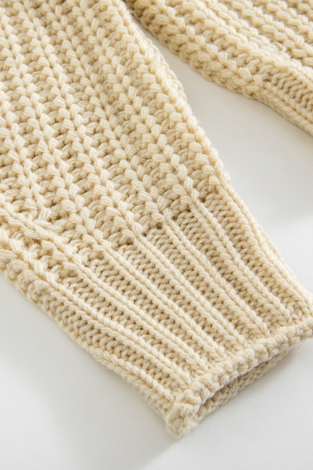 Waffle-Knit Crewneck Sweater