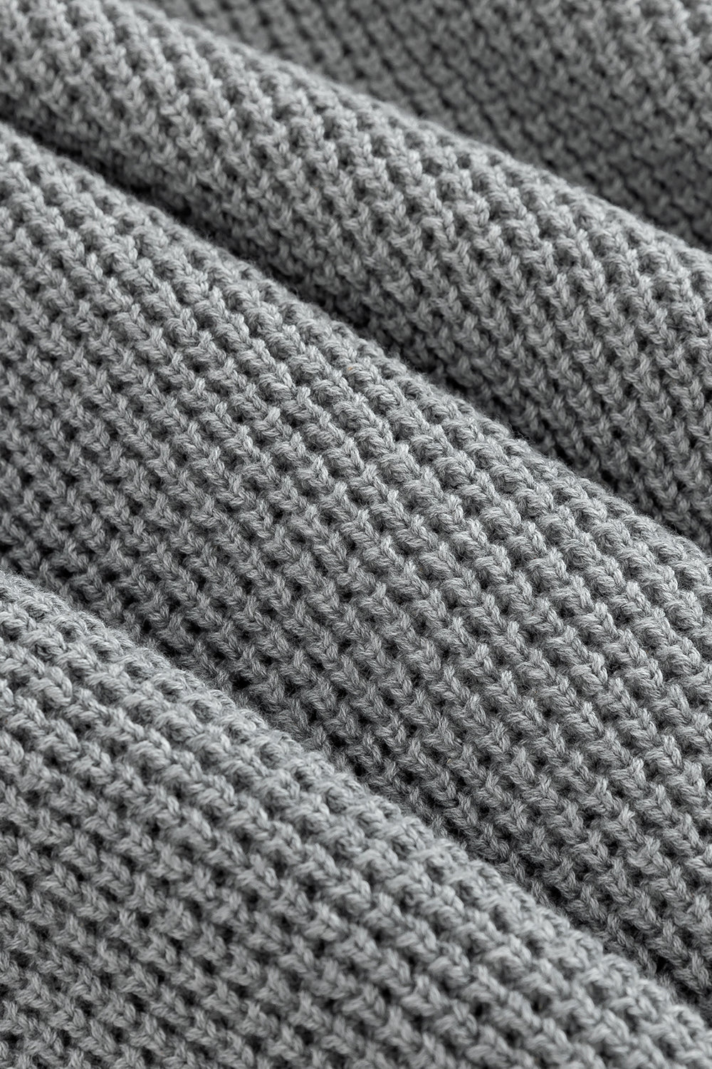 Grey Waffle Knit Zip Hoodie