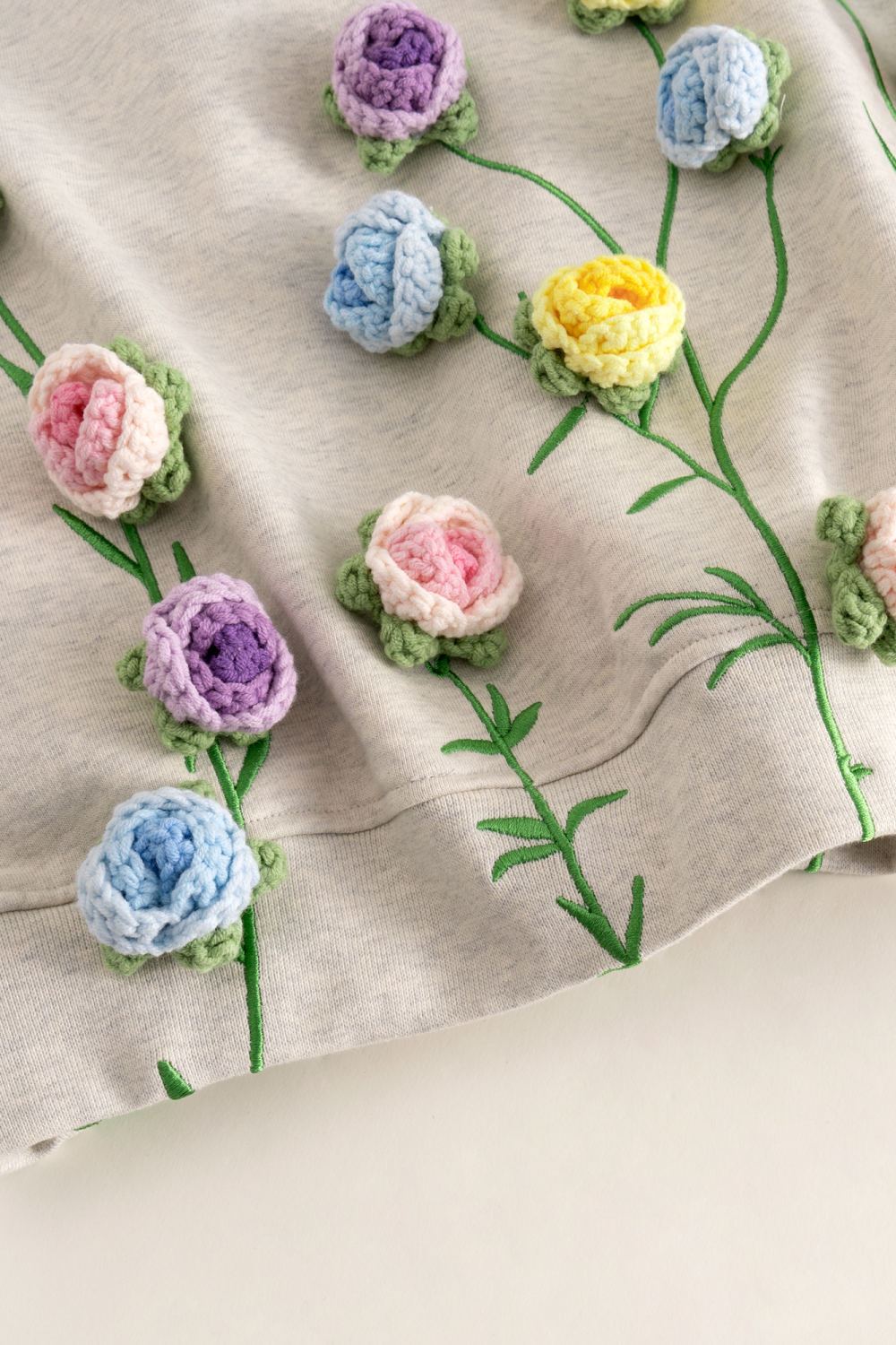 Crochet Applique Hoodie