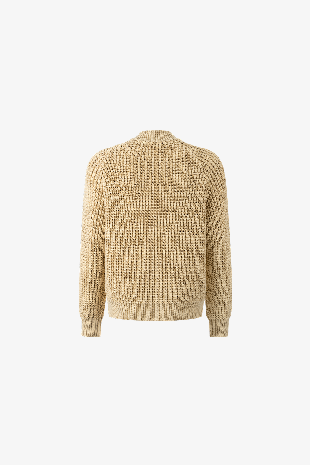 Beige Waffle Knit Bomber