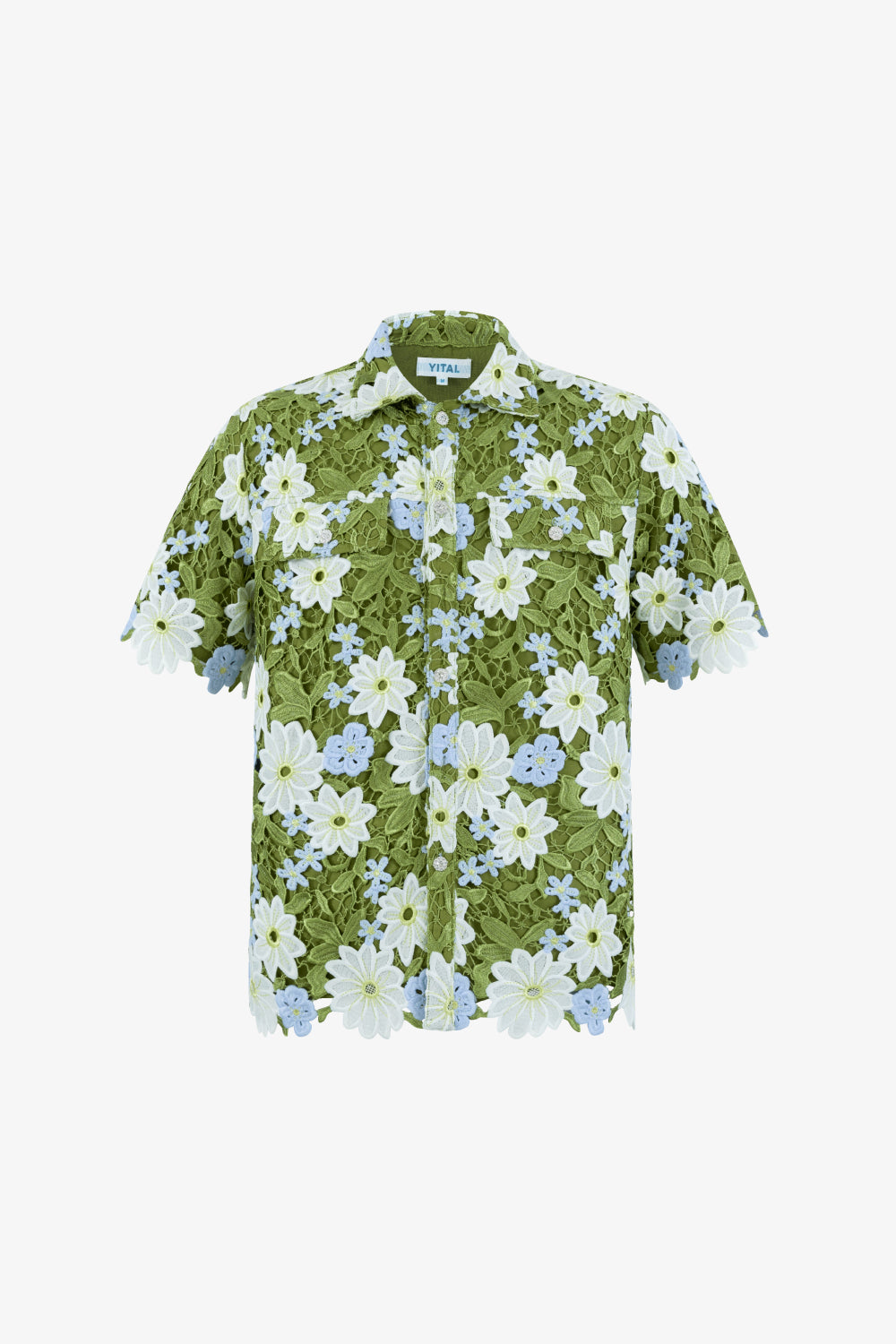 Guipure Embroidery Button-Up