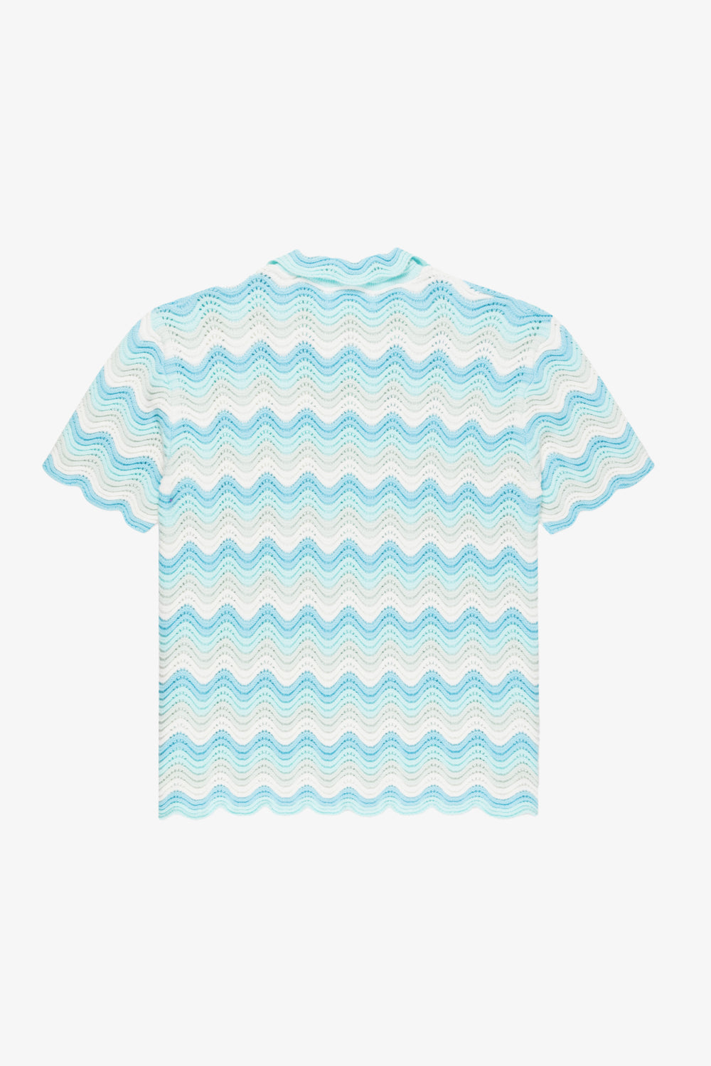 Sky Blue Shale Stitch Button Up