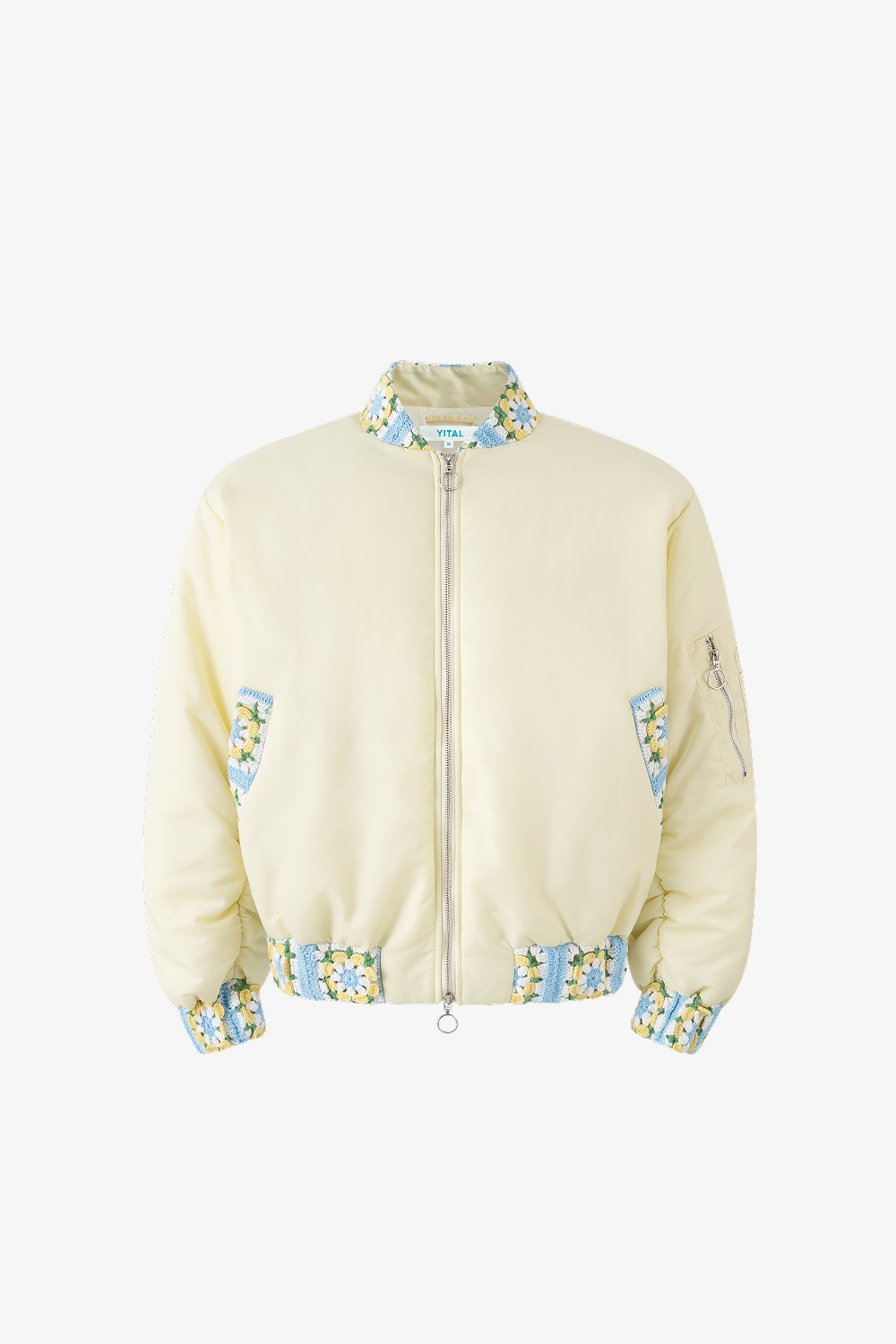 Crochet Trimmed Bomber Jacket