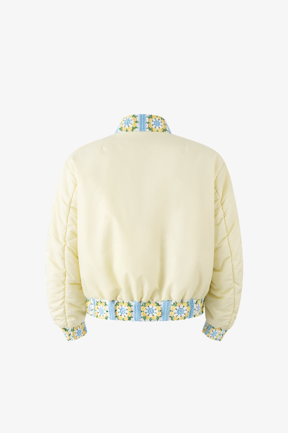 Crochet Trimmed Bomber Jacket