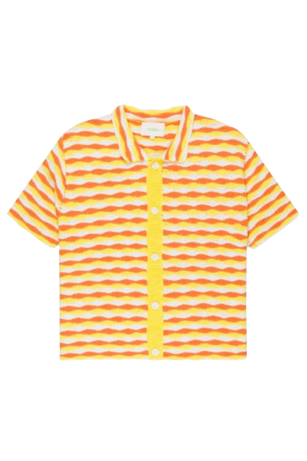 Orange Knit Button-Up