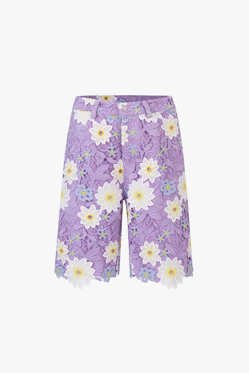 Lavender Guipure Shorts