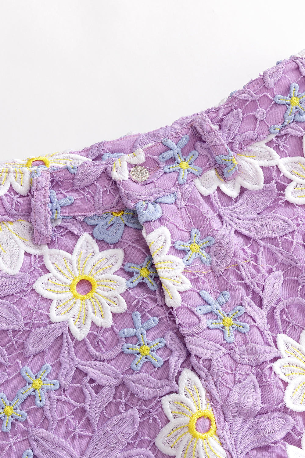 Lavender Guipure Shorts