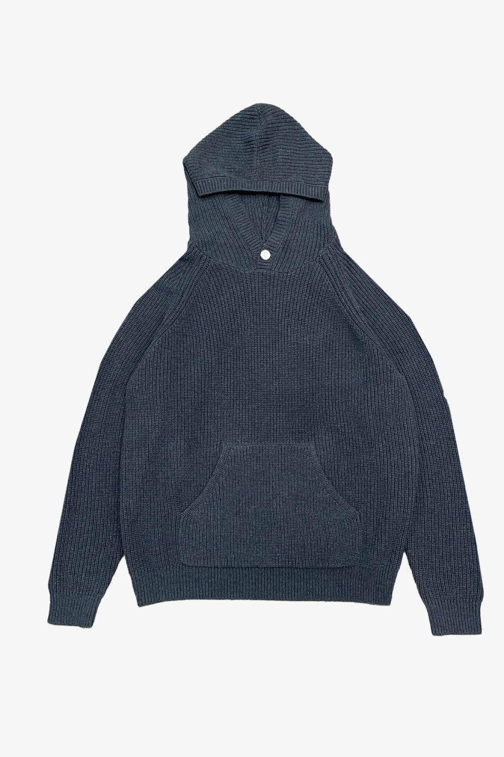 Wool Knit Pearl Button Hoodie