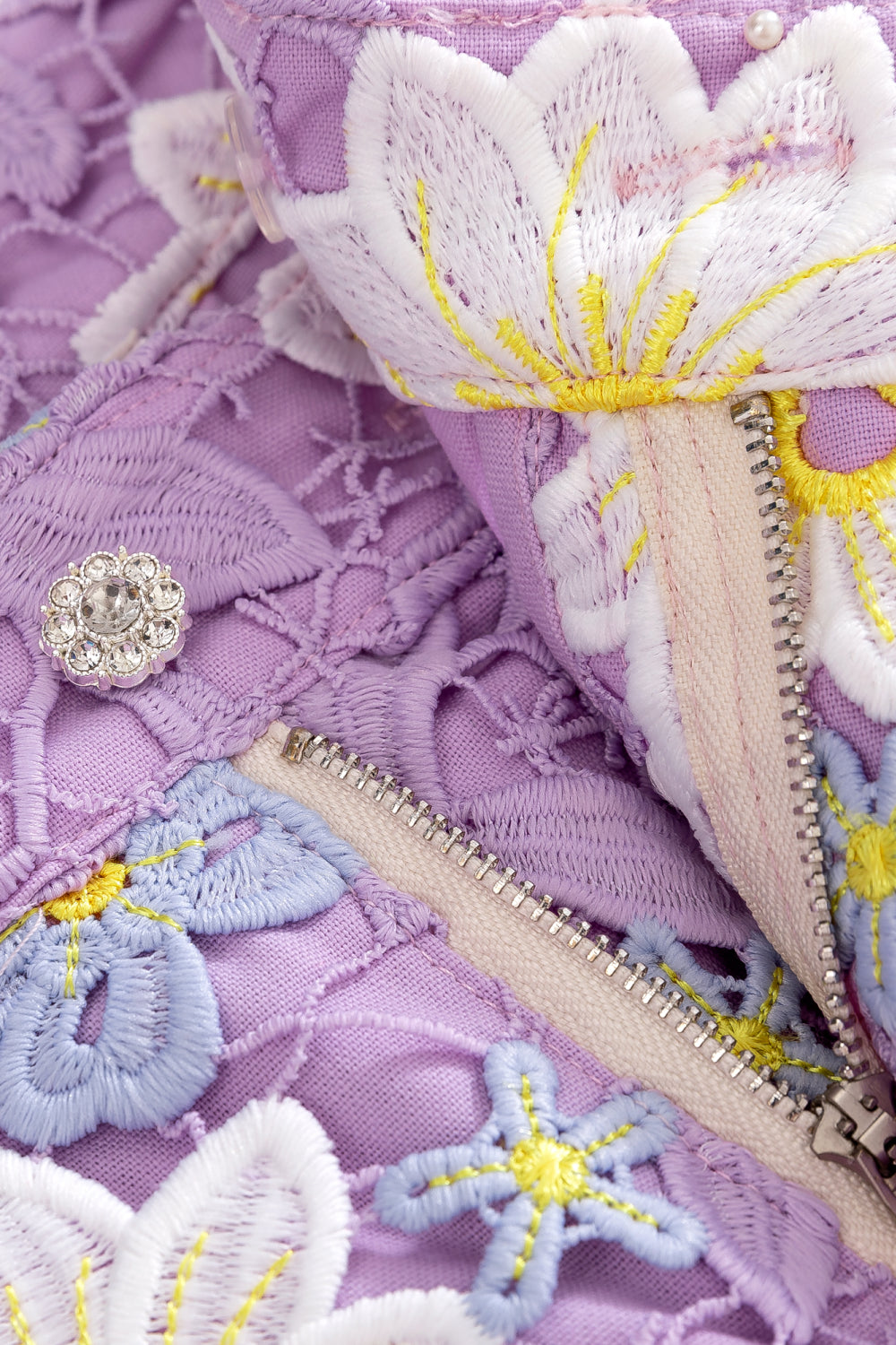 Lavender Guipure Shorts
