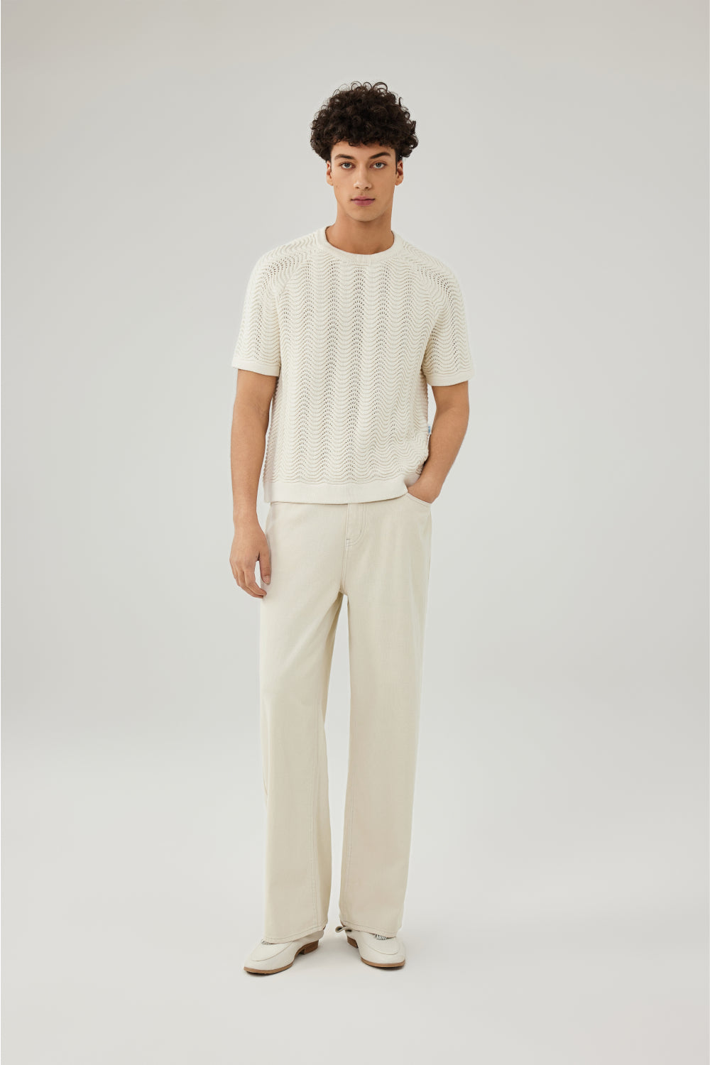 Ivory Shale Stitch T-Shirt