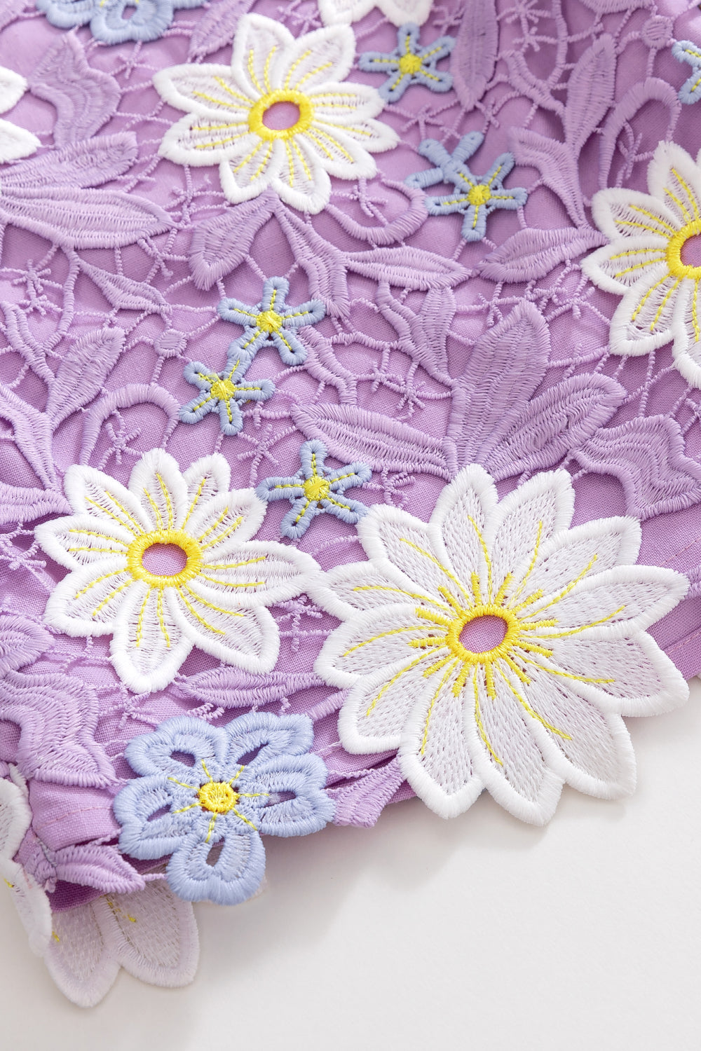 Lavender Guipure Shorts