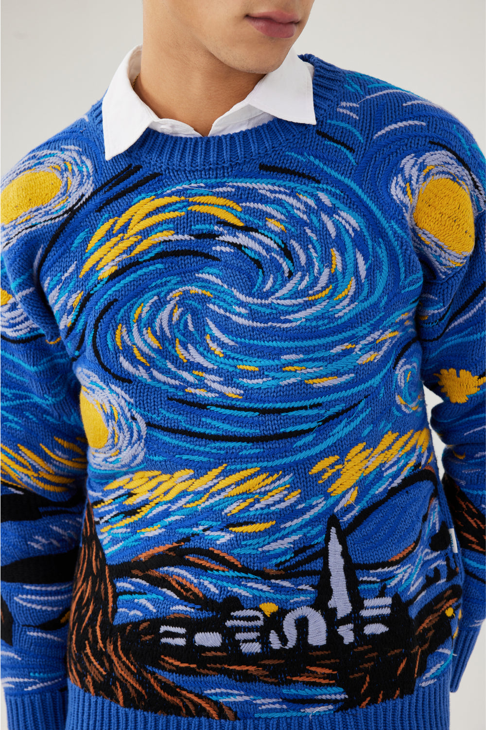 Starry Night Embroidery Sweater