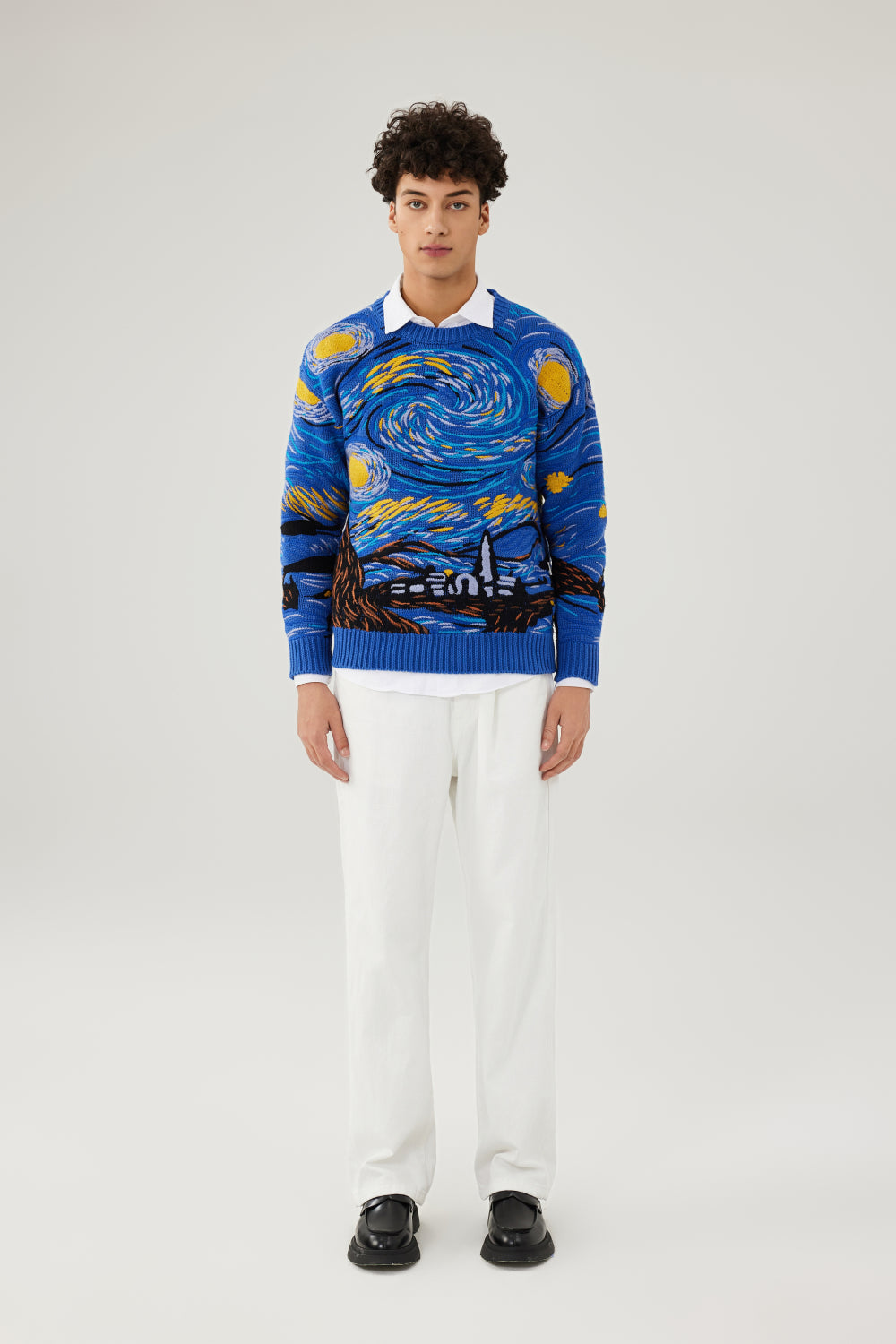 Starry Night Embroidery Sweater