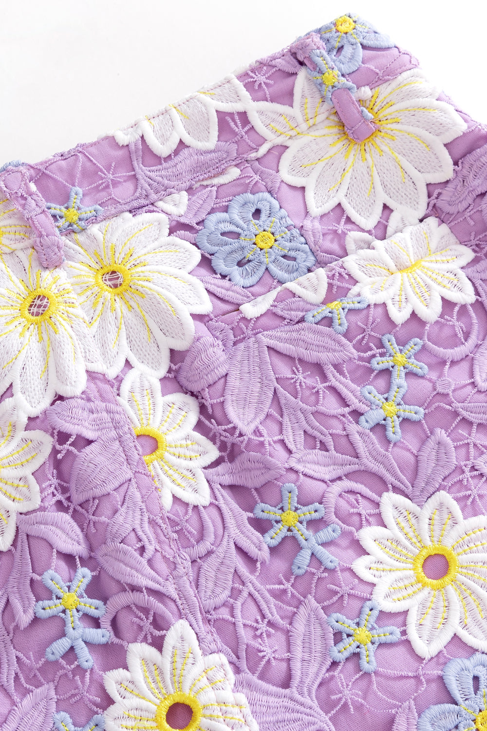 Lavender Guipure Shorts