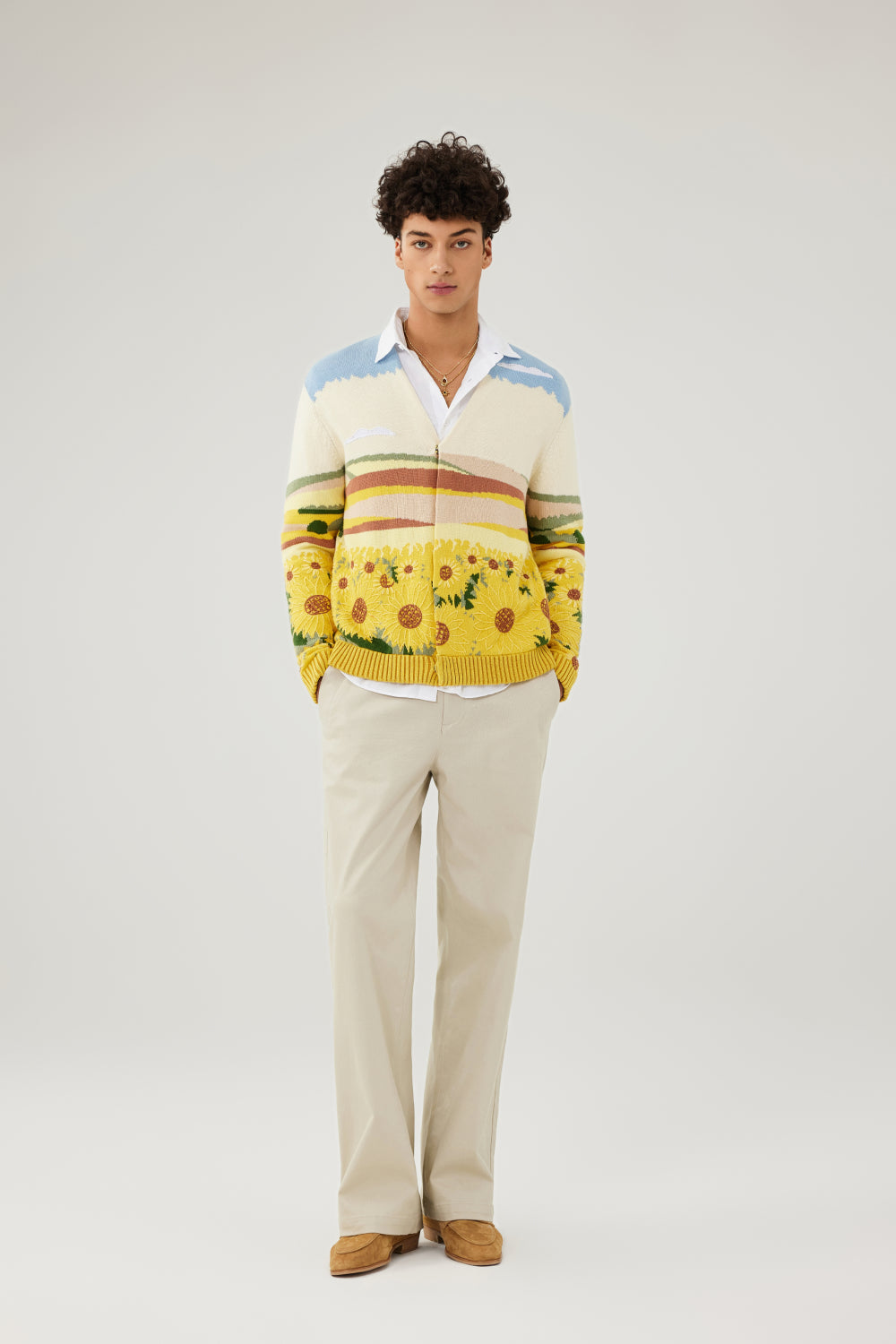 Intarsia Sunflower Cardigan