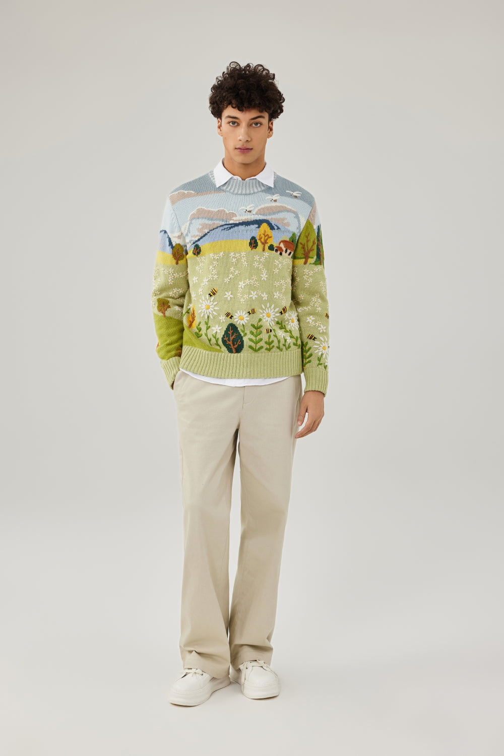 Summer Bloom Hand Embroidery Sweater