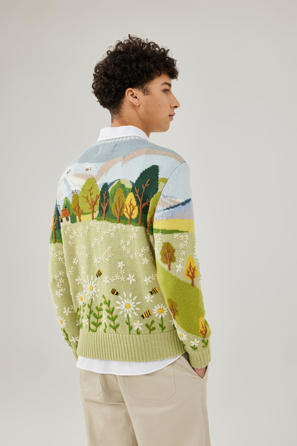 Summer Bloom Hand Embroidery Sweater