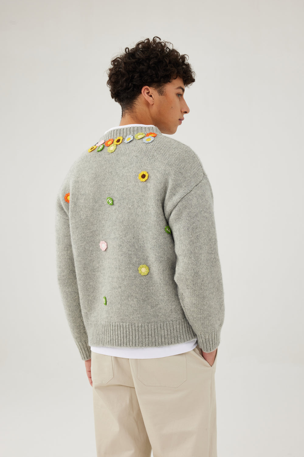 Crochet Appliqué Sweater