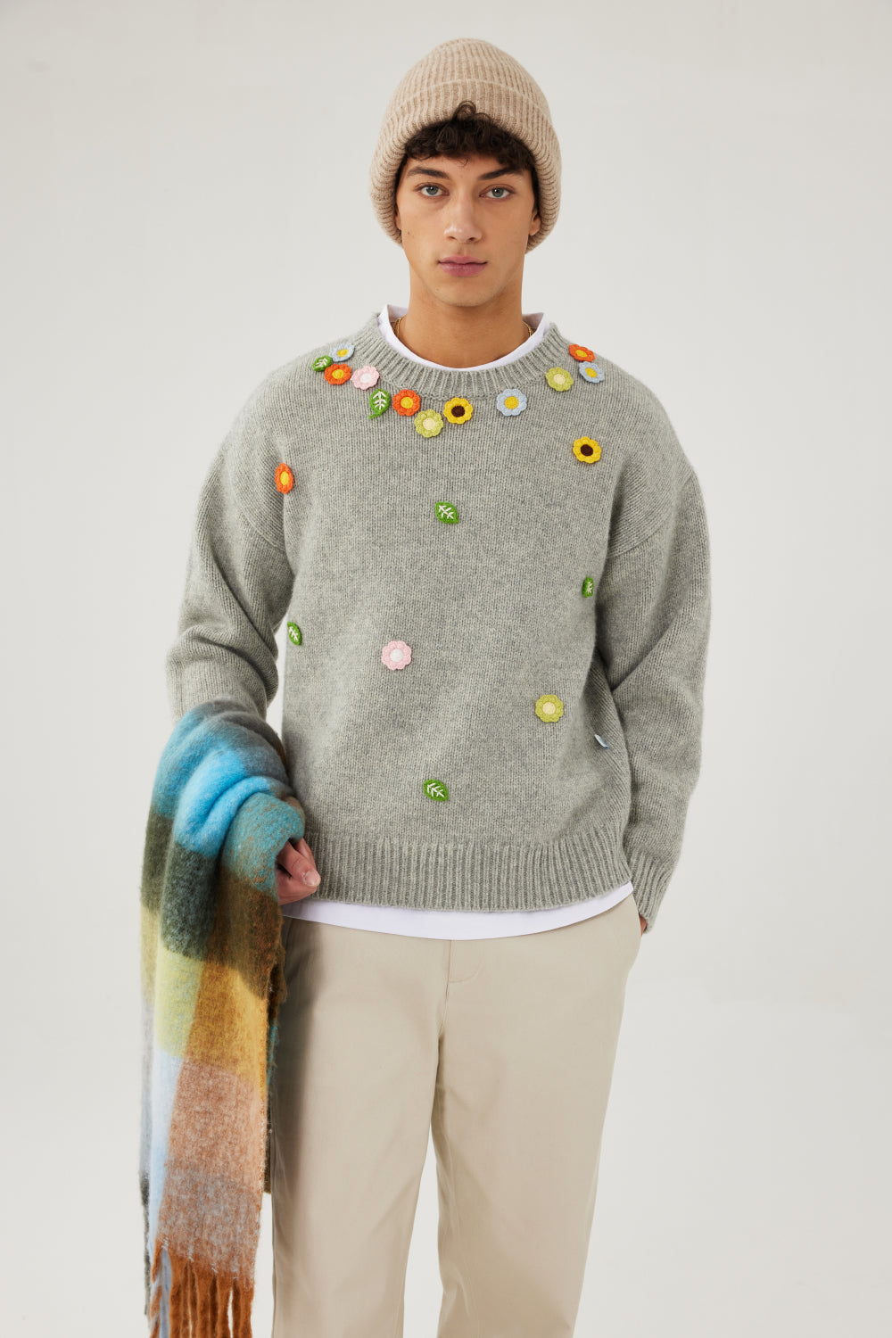 Crochet Appliqué Sweater
