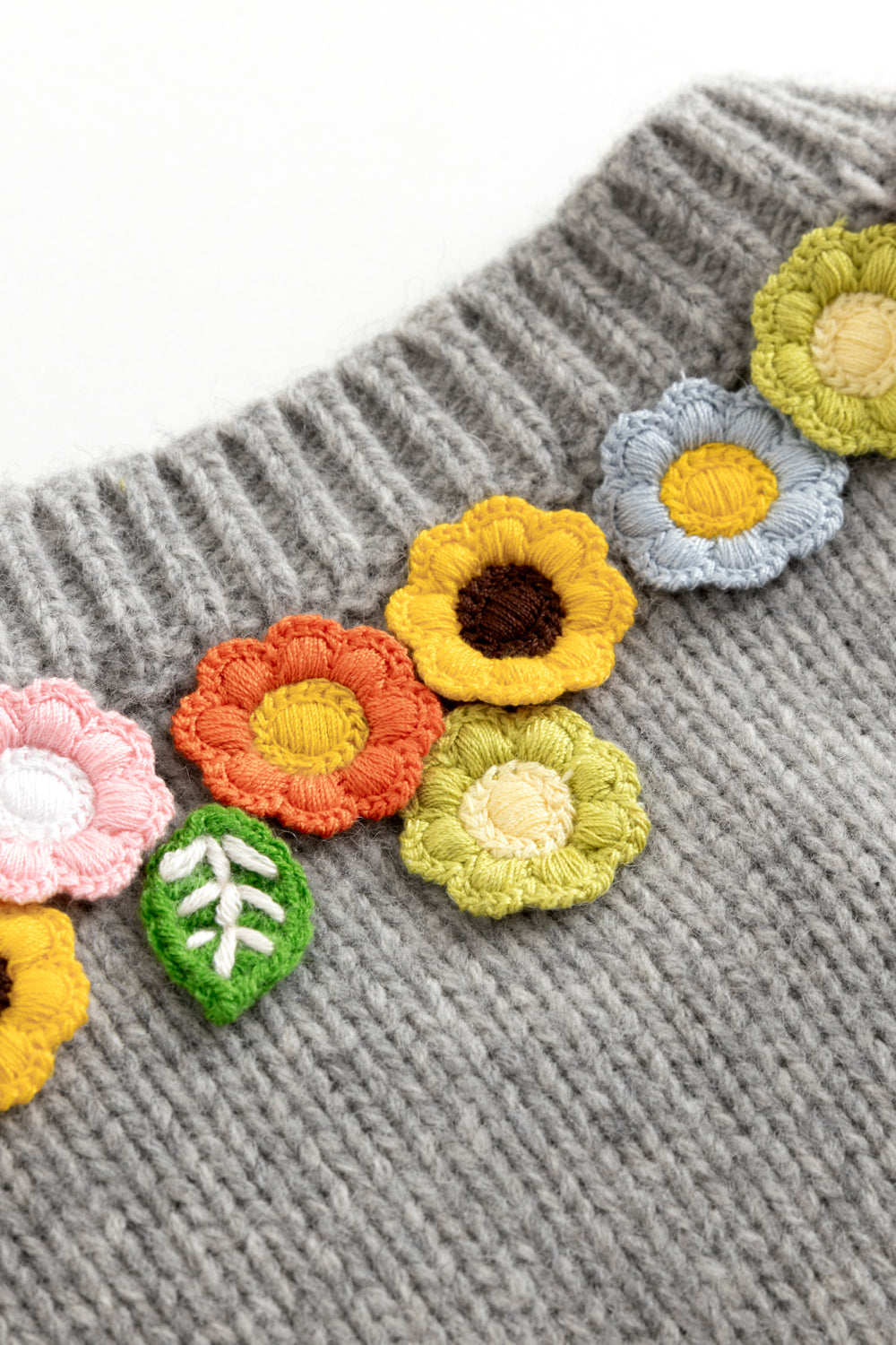 Crochet Appliqué Sweater