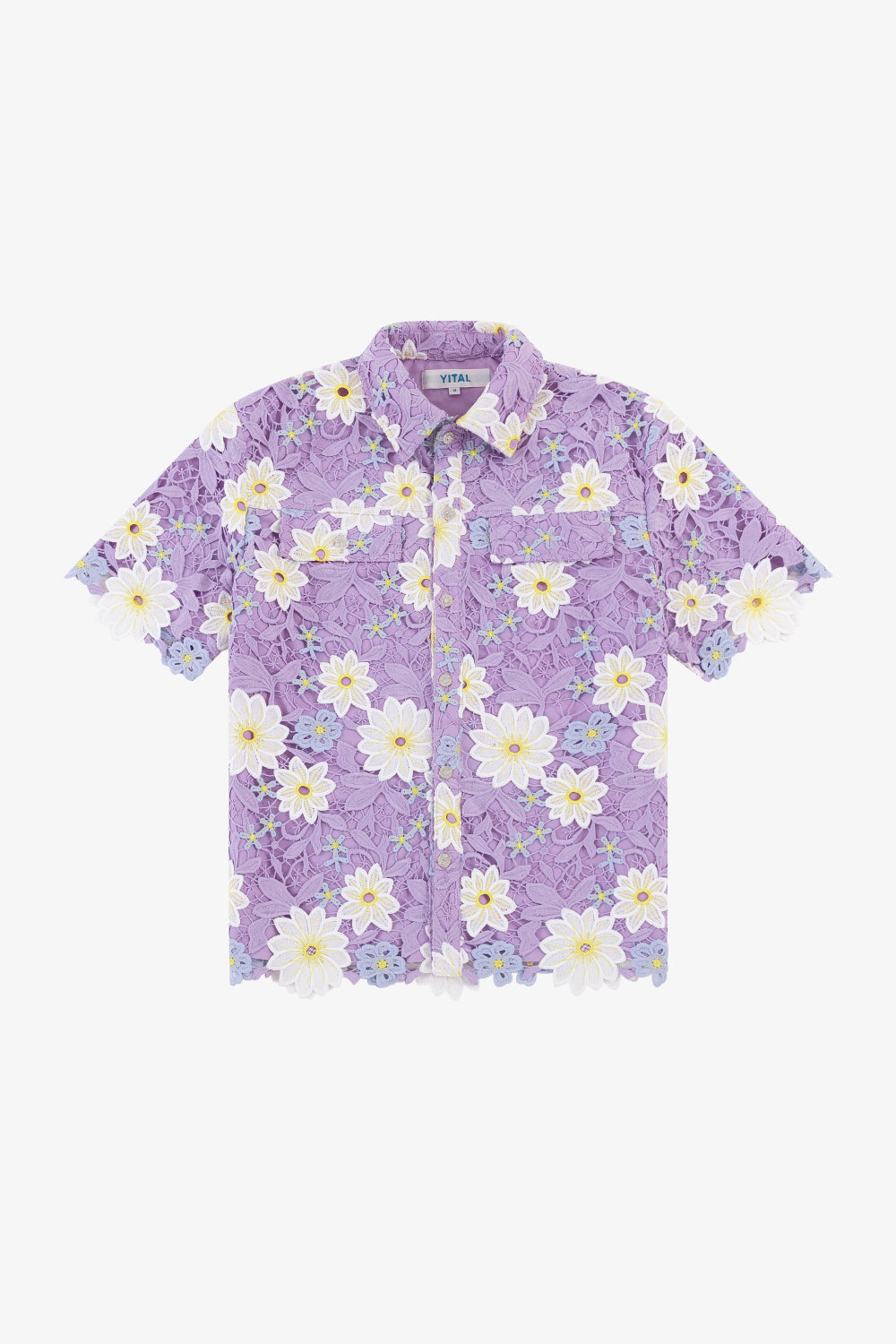 Lavender Guipure Button-Up