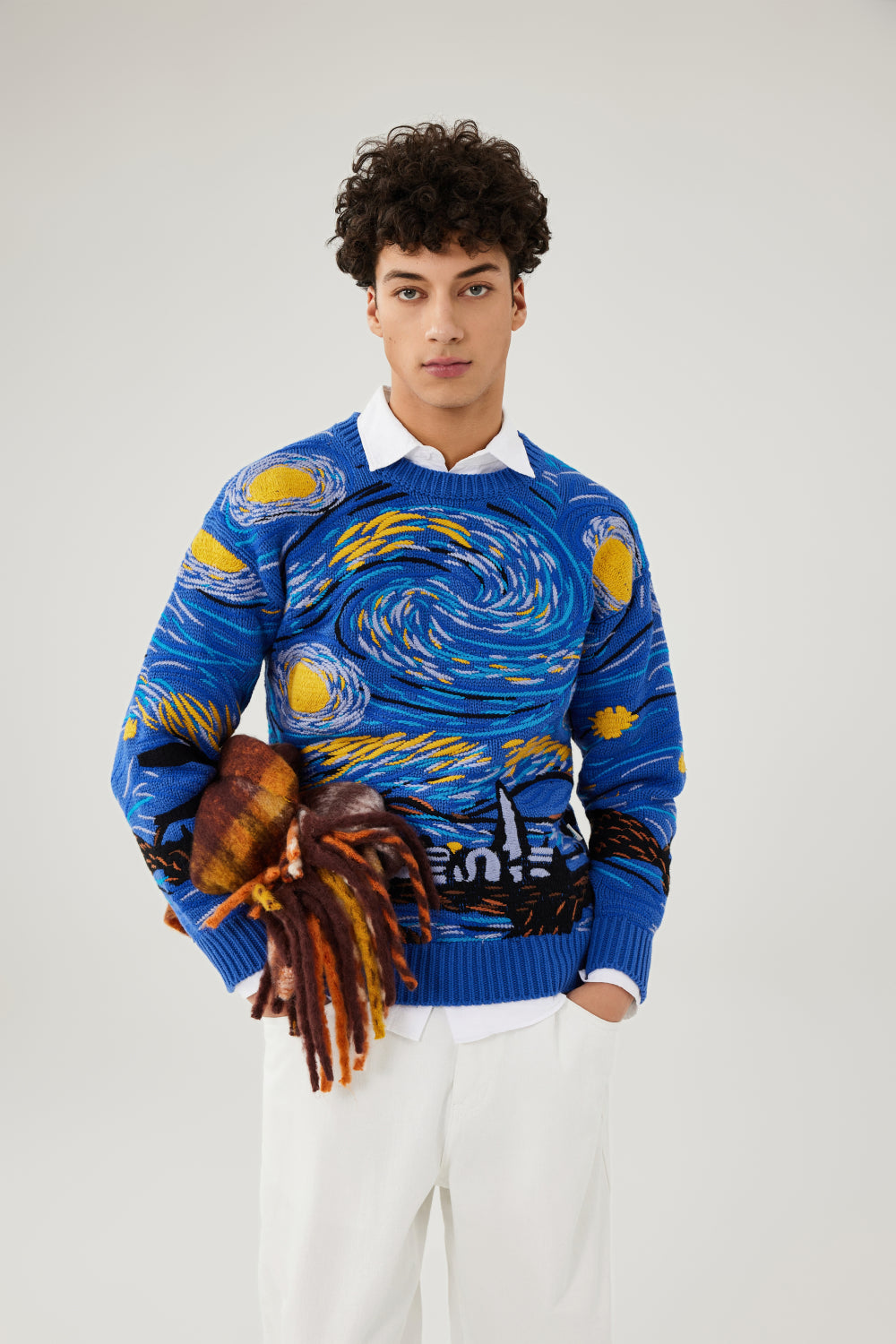 Starry Night Embroidery Sweater