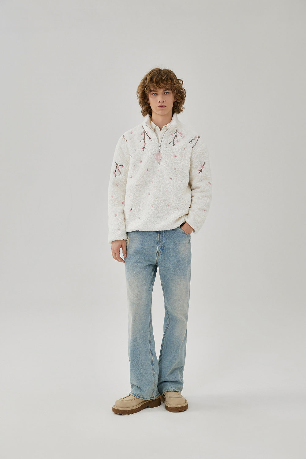 Sakura Embroidery Fleece