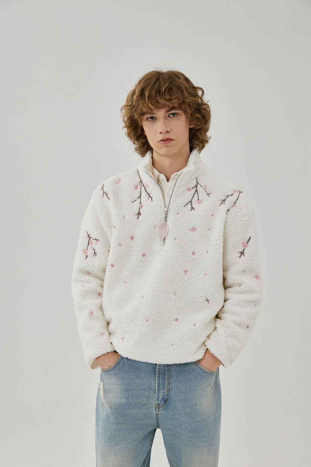 Sakura Embroidery Fleece