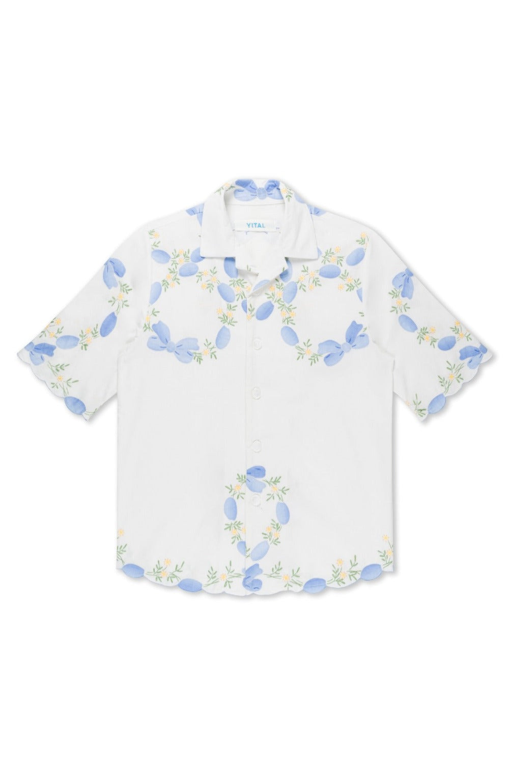 Flower Ribbon Button-Up