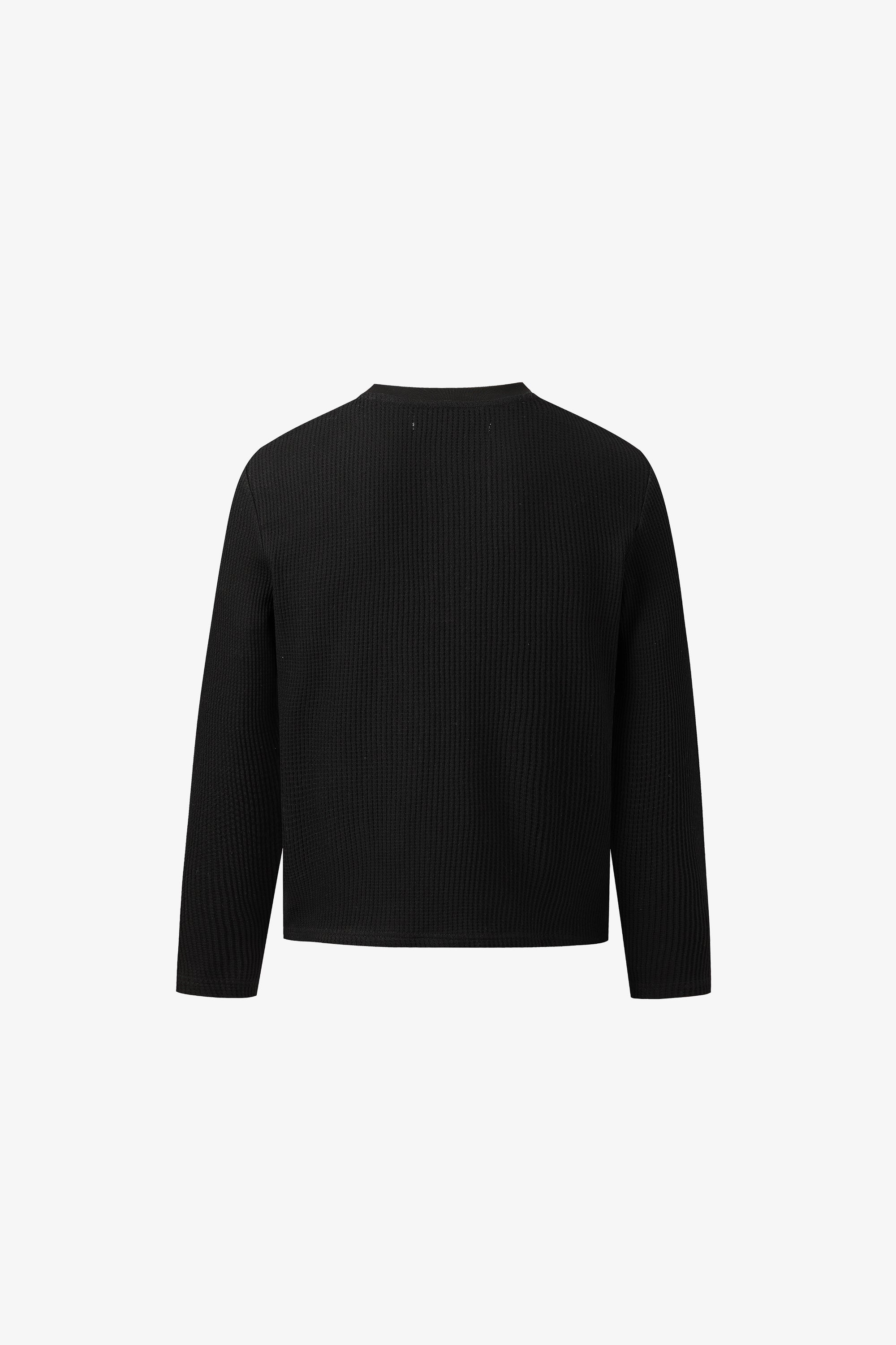 Waffle Henley - Black