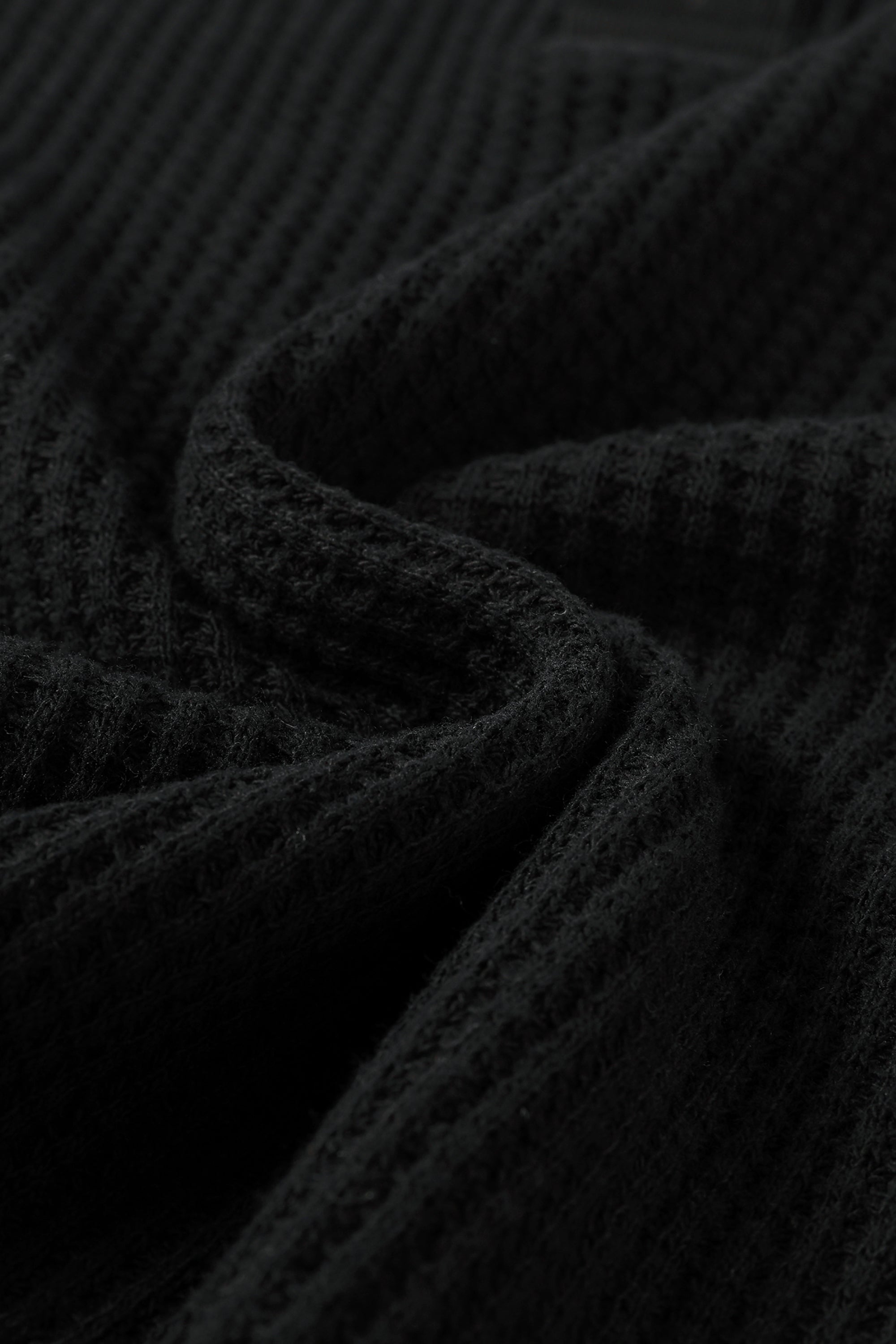 Waffle Henley - Black