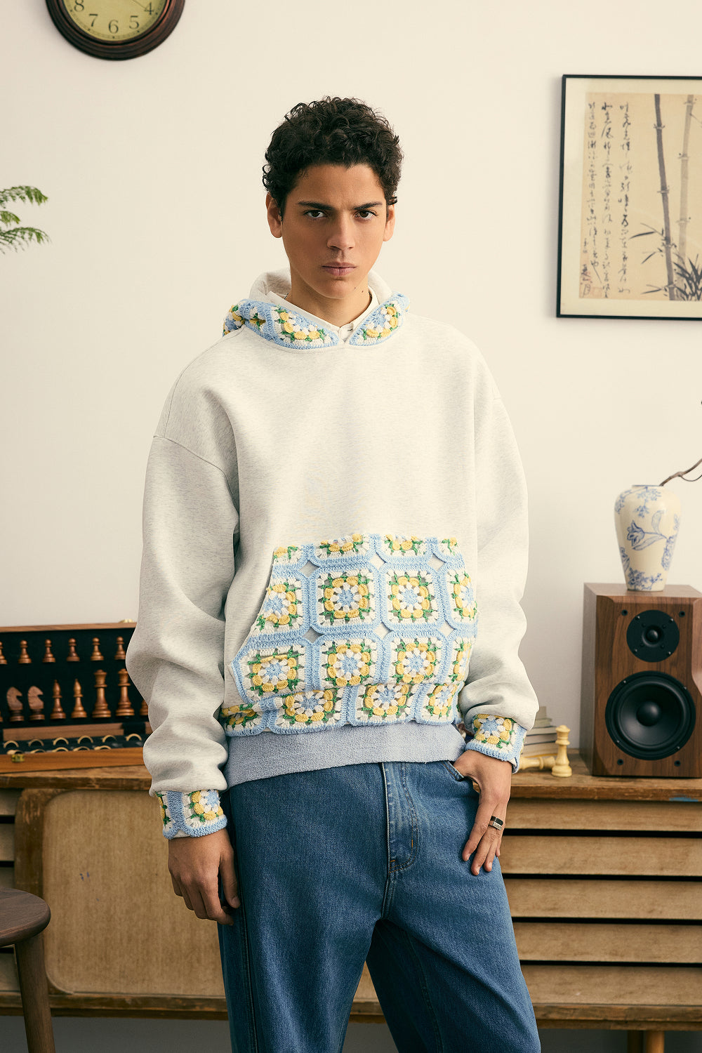 Hand Crocheted Square Hoodie