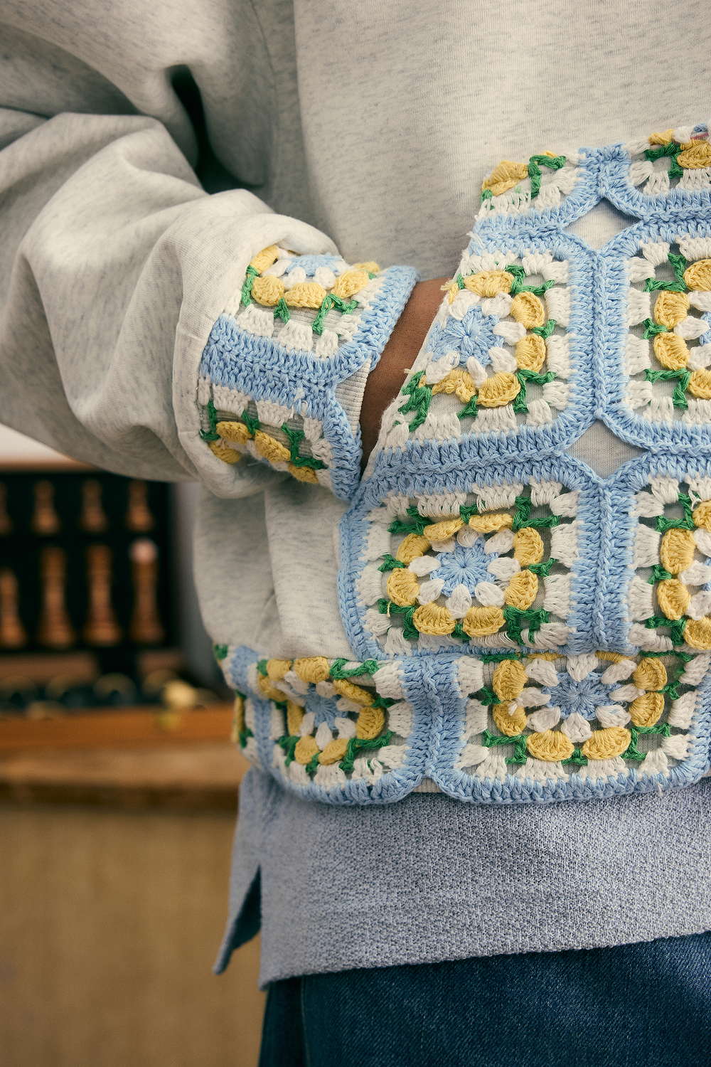 Hand Crocheted Square Hoodie